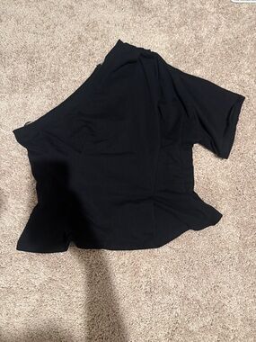 Black One-Shoulder Women's Blouse